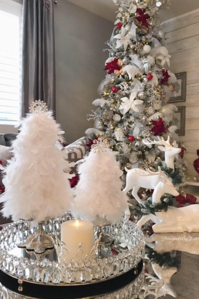 DIY Glam Feather Christmas Trees